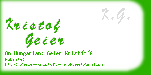 kristof geier business card